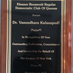 Commendation, Eleanor Roosevelt Regular Democratic Club of Queens, 2012